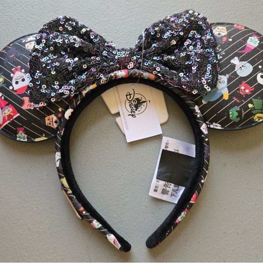 Disney Parks Loungefly Nightmare Before Christmas Minnie Mouse Ear Headband New